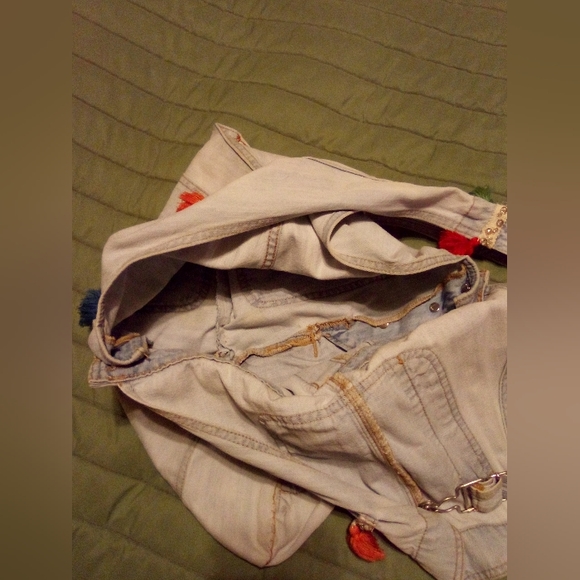 Handmade Gap overalls bohemian hobo bag - Picture 4 of 13